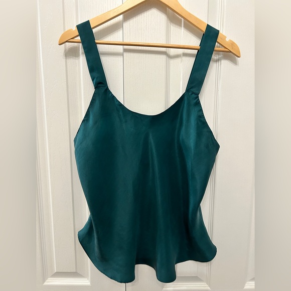 La SENZA Tops - NWT La Senza 100% Silk Camisole XL Hunter Green Washable Silk Sleepwear Tank